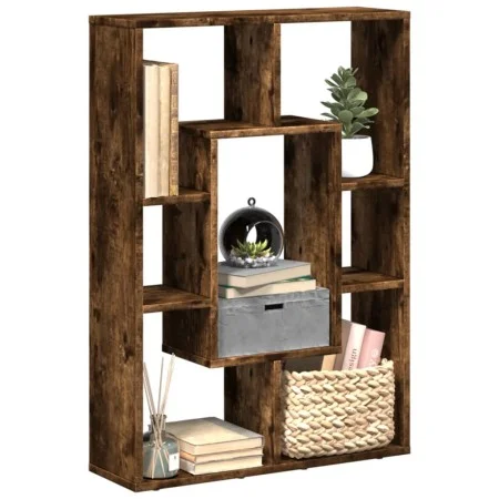 Engineered wood smoked oak bookshelf 63x20x90 cm by , Bookcases and shelves - Ref: Foro24-858142, Price: 48,55 €, Discount: %