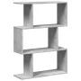 Three-level gray concrete and wood divider bookshelf 70x24x97 cm by , Bookcases and shelves - Ref: Foro24-858114, Price: 40,2...