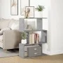 Three-level gray concrete and wood divider bookshelf 70x24x97 cm by , Bookcases and shelves - Ref: Foro24-858114, Price: 40,2...