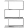 Three-level gray concrete and wood divider bookshelf 70x24x97 cm by , Bookcases and shelves - Ref: Foro24-858114, Price: 40,2...