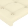 Estructura de cama con cabecero cuero sintético crema 180x200cm