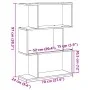 Three-level gray concrete and wood divider bookshelf 70x24x97 cm by , Bookcases and shelves - Ref: Foro24-858114, Price: 40,2...