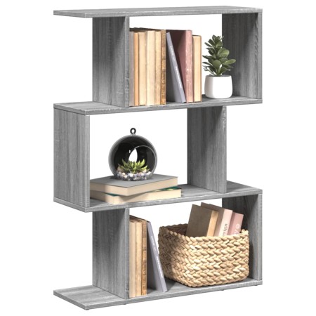 Bücherregal mit 3 Ebenen aus Sonoma-Grau-Holz, 70x24x97 cm. von , Bücherregale und Regale - Ref: Foro24-858116, Preis: 42,93 ...