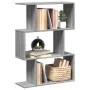 Divider bookcase 3 levels gray Sonoma wood 70x24x97 cm by , Bookcases and shelves - Ref: Foro24-858116, Price: 42,27 €, Disco...