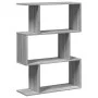 Divider bookcase 3 levels gray Sonoma wood 70x24x97 cm by , Bookcases and shelves - Ref: Foro24-858116, Price: 42,27 €, Disco...