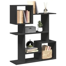 Black engineered wood room divider bookcase 92x29x112 cm by , Bookcases and shelves - Ref: Foro24-858121, Price: 63,75 €, Dis...