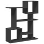 Librería divisora madera de ingeniería negra 92x29x112 cm