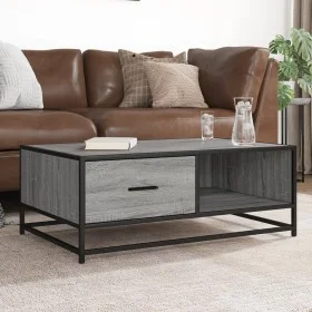 Mesa de centro madera ingeniería metal gris Sonoma 90x57x35 cm de , Mesas de centro - Ref: Foro24-848757, Precio: 69,03 €, De...