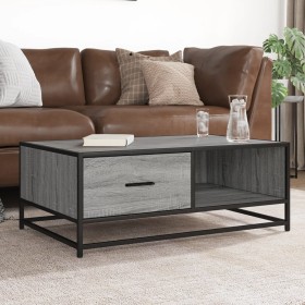 Mesa de centro madera ingeniería metal gris Sonoma 90x57x35 cm de , Mesas de centro - Ref: Foro24-848757, Precio: 69,90 €, De...
