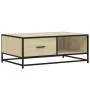 Center table made of engineered wood and metal in Sonoma oak, measuring 90x57x35 cm. by , Coffee table - Ref: Foro24-848755, ...