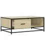 Mesa de centro madera ingeniería metal roble Sonoma 90x57x35 cm de , Mesas de centro - Ref: Foro24-848755, Precio: 67,03 €, D...
