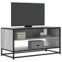 Mueble TV madera ingeniería y metal roble ahumado 91x40x46 cm de , Muebles TV - Ref: Foro24-848887, Precio: 59,12 €