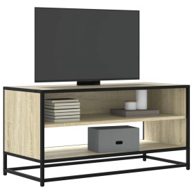 TV-Möbel aus Metall und Ingenieurholz in Sonoma-Eiche, 91x40x46 cm. von , TV-Möbel - Ref: Foro24-848885, Preis: 57,96 €, Raba...