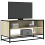 TV-Möbel aus Metall und Ingenieurholz in Sonoma-Eiche, 91x40x46 cm. von , TV-Möbel - Ref: Foro24-848885, Preis: 57,96 €, Raba...