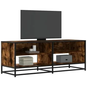 TV-Möbel aus Metall und Ingenieurholz in Raucheiche, 120,5x40x46 cm. von , TV-Möbel - Ref: Foro24-848891, Preis: 64,98 €, Rab...