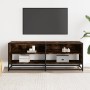 TV-Möbel aus Metall und Ingenieurholz in Raucheiche, 120,5x40x46 cm. von , TV-Möbel - Ref: Foro24-848891, Preis: 79,96 €, Rab...