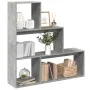 Divider bookcase 3 levels gray wood concrete 123x29x123 cm by , Bookcases and shelves - Ref: Foro24-857988, Price: 61,29 €, D...