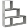 Divider bookcase 3 levels gray wood concrete 123x29x123 cm by , Bookcases and shelves - Ref: Foro24-857988, Price: 61,29 €, D...