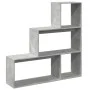 Divider bookcase 3 levels gray wood concrete 123x29x123 cm by , Bookcases and shelves - Ref: Foro24-857988, Price: 61,29 €, D...