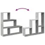 Divider bookcase 3 levels gray wood concrete 123x29x123 cm by , Bookcases and shelves - Ref: Foro24-857988, Price: 61,29 €, D...