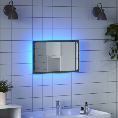 Espejo de baño LED madera ingeniería gris Sonoma 60x8,5x38 cm de , Tocadores de baño - Ref: Foro24-834928, Precio: 50,57 €, D...