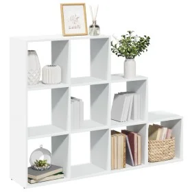 Three-level white wooden divider bookshelf 137.5x29x103.5 cm by , Bookcases and shelves - Ref: Foro24-857976, Price: 80,74 €,...