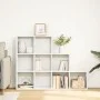 Three-level white wooden divider bookshelf 137.5x29x103.5 cm by , Bookcases and shelves - Ref: Foro24-857976, Price: 80,74 €,...