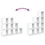 Three-level white wooden divider bookshelf 137.5x29x103.5 cm by , Bookcases and shelves - Ref: Foro24-857976, Price: 82,29 €,...