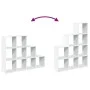 Three-level white wooden divider bookshelf 137.5x29x103.5 cm by , Bookcases and shelves - Ref: Foro24-857976, Price: 80,74 €,...