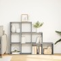 Divider bookcase 3 levels gray Sonoma wood 137.5x29x103.5cm by , Bookcases and shelves - Ref: Foro24-857981, Price: 97,20 €, ...