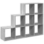 Divider bookcase 3 levels gray Sonoma wood 137.5x29x103.5cm by , Bookcases and shelves - Ref: Foro24-857981, Price: 95,46 €, ...