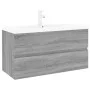 Mueble de baño con lavabo madera contrachapada gris Sonoma de , Tocadores de baño - Ref: Foro24-3152883, Precio: 288,83 €, De...