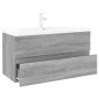 Mueble de baño con lavabo madera contrachapada gris Sonoma de , Tocadores de baño - Ref: Foro24-3152883, Precio: 288,83 €, De...