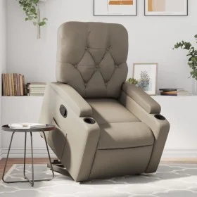 Sillón reclinable elevable cuero artificial color capuchino by , Armchairs - Ref: Foro24-3204778, Price: 281,89 €, Discount: %