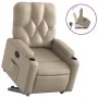 Sillón reclinable elevable cuero artificial color capuchino by , Armchairs - Ref: Foro24-3204778, Price: 281,89 €, Discount: %