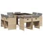 Set comedor de jardín 9 pzas con cojines ratán sintético beige de , Conjuntos de jardín - Ref: Foro24-3211200, Precio: 473,50...