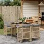 Set comedor de jardín 5 pzas con cojines ratán sintético beige de , Conjuntos de jardín - Ref: Foro24-3210900, Precio: 311,42...