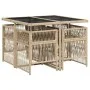 Set comedor de jardín 5 pzas con cojines ratán sintético beige de , Conjuntos de jardín - Ref: Foro24-3210900, Precio: 311,42...
