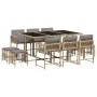 Set comedor de jardín 11 pzas con cojines ratán sintético beige by , Garden sets - Ref: Foro24-3211512, Price: 508,77 €, Disc...