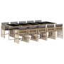 Set comedor de jardín 11 pzas con cojines ratán sintético beige by , Garden sets - Ref: Foro24-3211656, Price: 853,69 €, Disc...