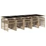 Garten-Essgruppe 11-teilig mit Kissen aus synthetischem Rattan in Beige. von , Gartensets - Ref: Foro24-3211656, Preis: 856,6...