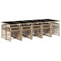 Set comedor de jardín 11 pzas con cojines ratán sintético beige by , Garden sets - Ref: Foro24-3211656, Price: 853,69 €, Disc...