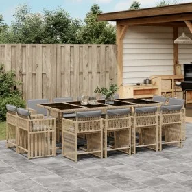 Set comedor de jardín con cojines 13 pzas ratán sintético beige by , Garden sets - Ref: Foro24-3211764, Price: 855,74 €, Disc...