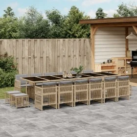 Set comedor de jardín 17 pzas con cojines ratán sintético beige by , Garden sets - Ref: Foro24-3211008, Price: 1,00 €, Discou...