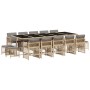 Set comedor de jardín con cojines 15 pzas ratán sintético beige de , Conjuntos de jardín - Ref: Foro24-3210996, Precio: 738,31 €
