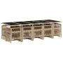 Set comedor de jardín con cojines 15 pzas ratán sintético beige by , Garden sets - Ref: Foro24-3210996, Price: 900,80 €, Disc...