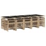 Set comedor de jardín con cojines 15 pzas ratán sintético beige by , Garden sets - Ref: Foro24-3210996, Price: 817,57 €, Disc...