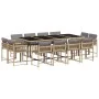 Garten-Essgruppe mit 13-teiligen Kissen aus synthetischem Rattan in Beige. von , Gartensets - Ref: Foro24-3211584, Preis: 785...