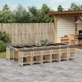 Set comedor de jardín con cojines 13 pzas ratán sintético beige by , Garden sets - Ref: Foro24-3211668, Price: 954,13 €, Disc...