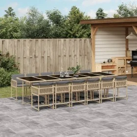 Set comedor de jardín con cojines 13 pzas ratán sintético beige by , Garden sets - Ref: Foro24-3211488, Price: 881,13 €, Disc...